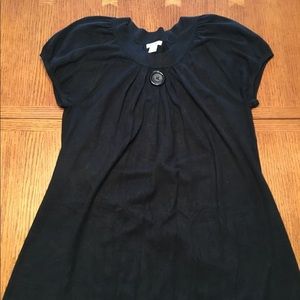 Black short sleeved cotton tunic, XL